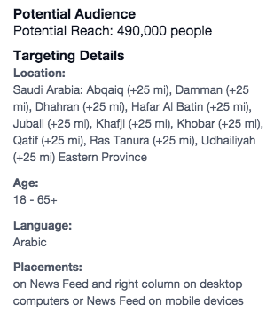 Eastern Province on Facebook ads