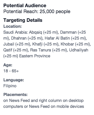 Eastern Province on Facebook ads