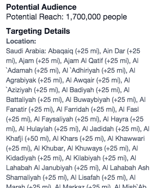 Eastern Province on Facebook ads
